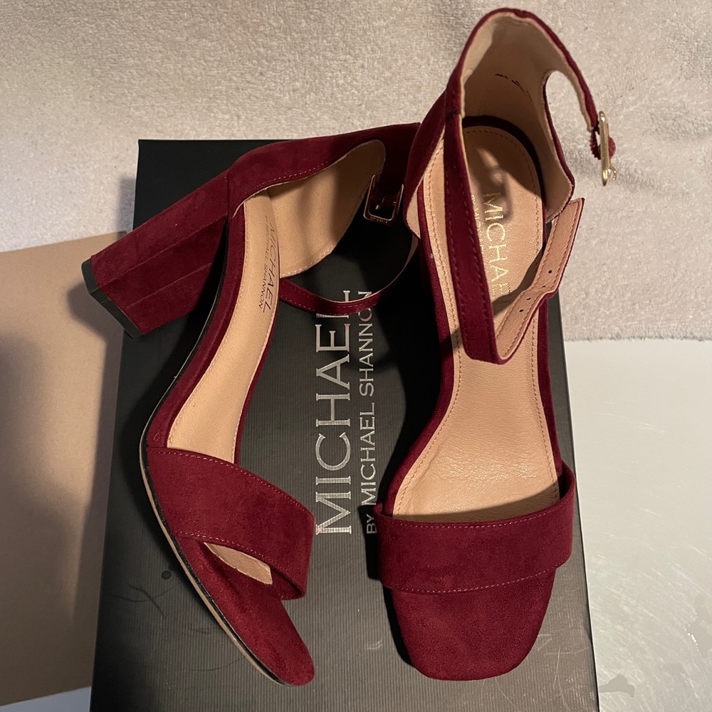 Michael Shannon Deep Red Heeled Sandals
